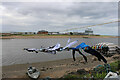 Clothes line suspended above the banks of the River South Esk