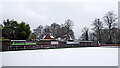 Snowy covered bowling green, Wolverhampton