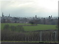 The spires and towers of Shrewsbury from Cross Hill