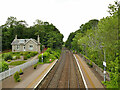 The railway north-east from Huntly station