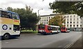 SP3166 : Bus stands in the pandemic, Beauchamp Road, Royal Leamington Spa by Robin Stott