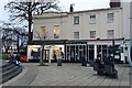 Waiting for buses by the Parish Church, Royal Leamington Spa, in the pandemic