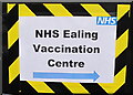 Southall Dominion Centre as vaccination clinic - sign