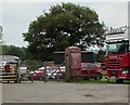 Old red phonebox near Llanddewi Rhydderch, Monmouthshire