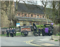 SJ7950 : Horse-drawn hearse at St James's Church, Audley by Jonathan Hutchins