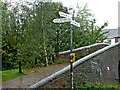 Canal signpost near All Saints in Birmingham