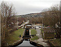 SE0411 : The Huddersfield Narrow Canal seen from the Station Bridge, Marsden by habiloid