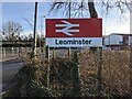 National Rail sign at Leominster railway station