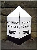 SE0339 : Old Milestone, on the B6143, Keighley Road, Oakworth by Christine Minto