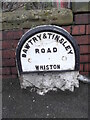 SK4290 : Old milestone, A631 West Bawtry Road, Canklow by Chris Minto