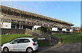 Scaffolding on Russell Drive shops, Malpas, Newport