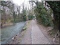 Part of the Rea Brook in Sutton, Shrewsbury