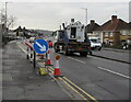 ST3090 : One lane of the A4051 closed ahead, Malpas, Newport by Jaggery