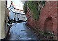 Steep lane in the village of Wolverley