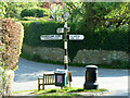 Signpost at crossroads, Bury