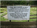 SU1420 : Signage for The Miz Maze by Clive Perrin