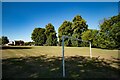 SJ7578 : Goalposts on the Barncroft by Adam Keppel-Green
