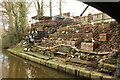 Interesting canal bank decoration by Monks Bridge