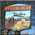 TL7857 : Chedburgh village sign by Adrian S Pye