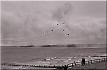 NJ9507 : Aberdeen beach and the Red Arrows by Richard Sutcliffe