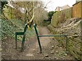 SE2429 : Barrier on footpath from Mill Lane to Spring View, Gildersome by Stephen Craven
