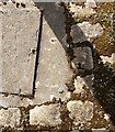 Environment Agency Bench Mark bolt in pavement of Kildwick Bridge