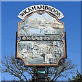 TL7455 : Wickhambrook village sign (south face) by Adrian S Pye