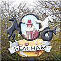 TF6837 : Heacham village sign by Adrian S Pye