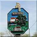 TF9919 : Worthing and Hoe village sign by Adrian S Pye