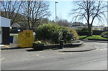 SO2118 : Yellow bin outside Crickhowell Fire Station by Jaggery