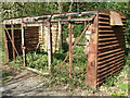 The remains of a railway truck