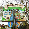 TF6615 : Middleton village sign (north face) by Adrian S Pye