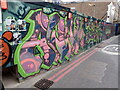 View of street art on a wall on Rivington Street