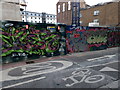 View of street art on a wall on Rivington Street #2