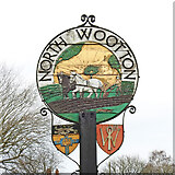 TF6424 : North Wootton village sign by Adrian S Pye