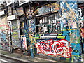 View of street art on the rear of warehouses on Blackall Street #13