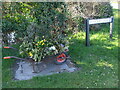 A floral wheelbarrow on Hodders Lane