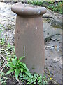 NZ0714 : Not so Old Boundary Marker beside Manyfold Beck, Rokeby parish by Mike Rayner