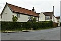 Crowfield: Houses in Ipswich Road at its junction with Stone Street