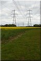 TM2954 : Pylon lines south of Pettistree by Christopher Hilton