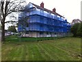 Blocks of flats being fitted with external insulation, Wroxall Drive, Willenhall