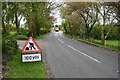 Road works ahead sign along Tattyreagh Road