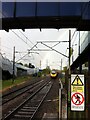 Train approaching Canley station from Coventry