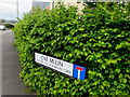 Name sign in a Little Mill hedge, Monmouthshire