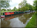 Narrowboats moored at Lyneal Wharf