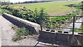 SW parapet of Howend High Bridge which takes A7 over Hall Burn