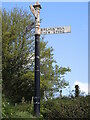 Signpost at the top of Awkward Hill