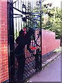 Detail of memorial gates, Miners