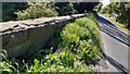 Parapet of Whitesike Bridge on SW side of A6071