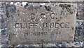 Stone plaque on SW parapet of Cliff Ridge